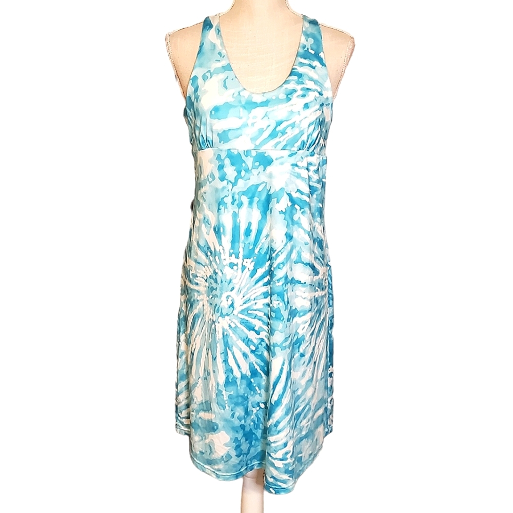 SILVER BAIT | Women's light-blue tie-dye   UPF 50+ swim coverup. Size large.
